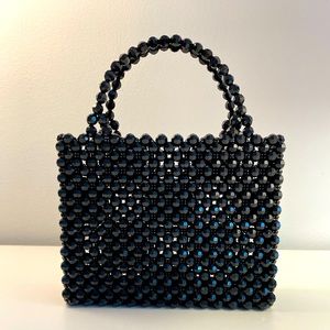 Handmade bead bag black